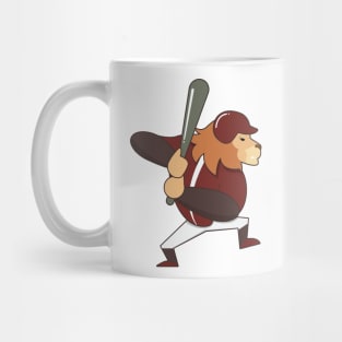 Lion at Baseball with Baseball bat Mug